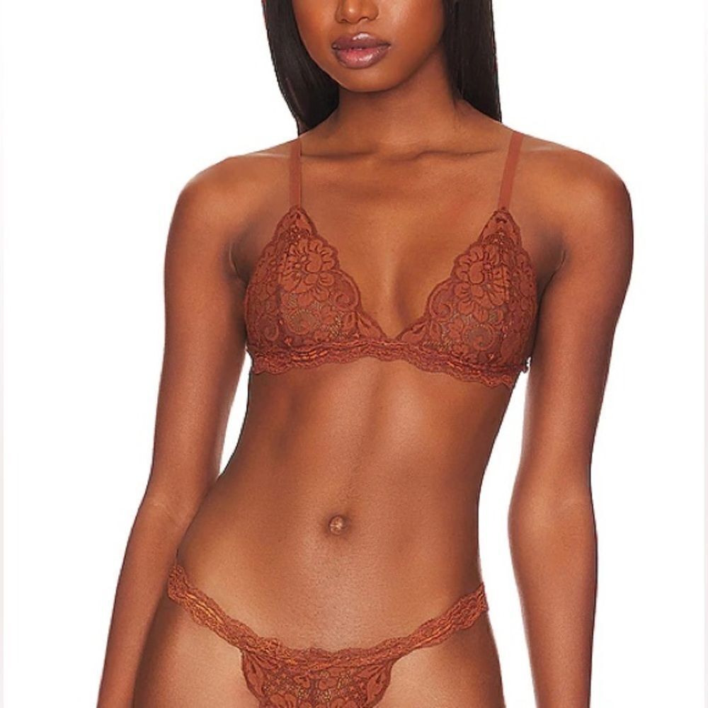 🆕WE ARE HAH Free People Chi Bralittle Bralette - Milk Chocolate Large